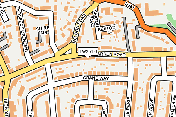 TW2 7DJ map - OS OpenMap – Local (Ordnance Survey)