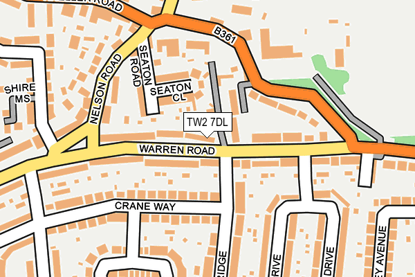 TW2 7DL map - OS OpenMap – Local (Ordnance Survey)