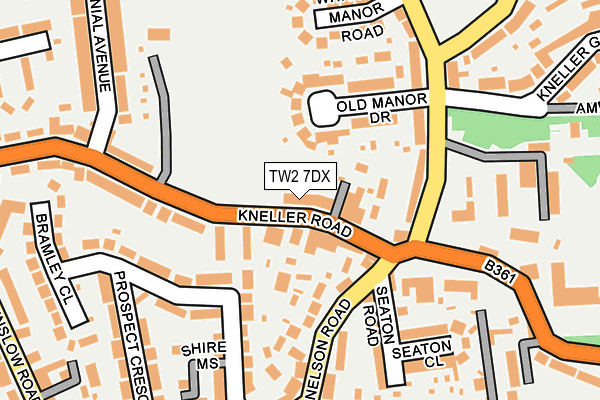 TW2 7DX map - OS OpenMap – Local (Ordnance Survey)