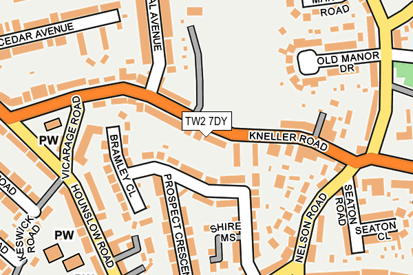 TW2 7DY map - OS OpenMap – Local (Ordnance Survey)