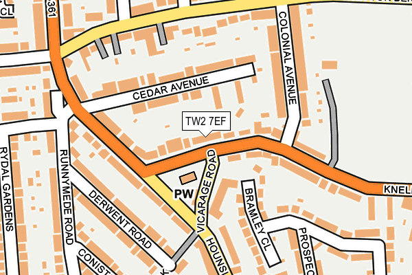TW2 7EF map - OS OpenMap – Local (Ordnance Survey)