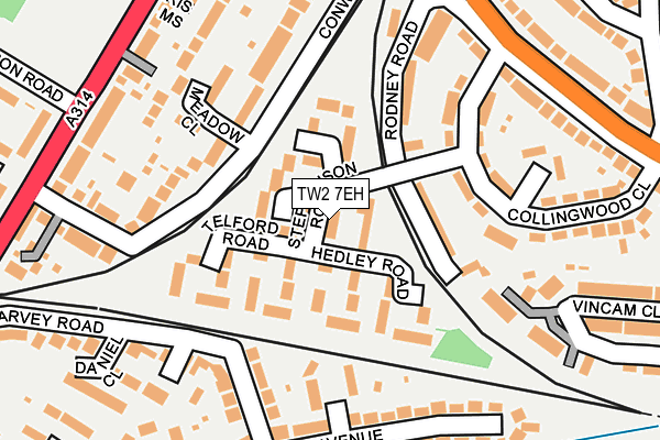 TW2 7EH map - OS OpenMap – Local (Ordnance Survey)