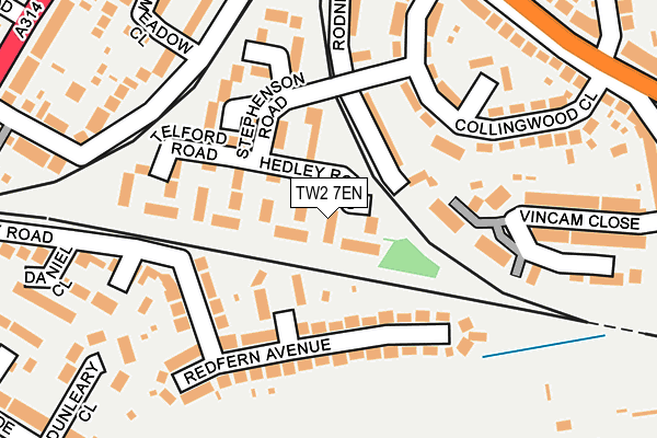 TW2 7EN map - OS OpenMap – Local (Ordnance Survey)