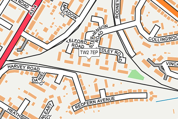 TW2 7EP map - OS OpenMap – Local (Ordnance Survey)