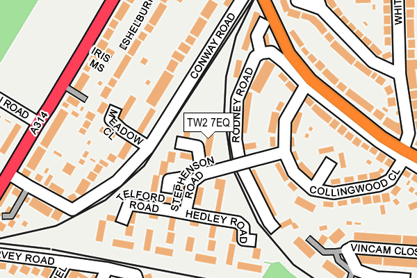 TW2 7EQ map - OS OpenMap – Local (Ordnance Survey)