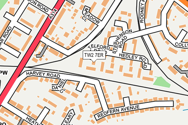 TW2 7ER map - OS OpenMap – Local (Ordnance Survey)