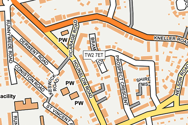 TW2 7ET map - OS OpenMap – Local (Ordnance Survey)