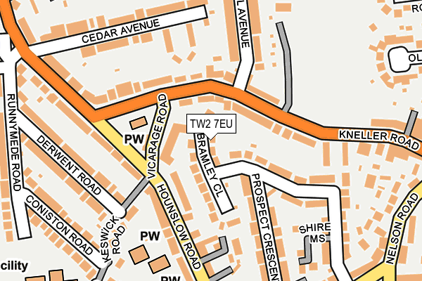TW2 7EU map - OS OpenMap – Local (Ordnance Survey)
