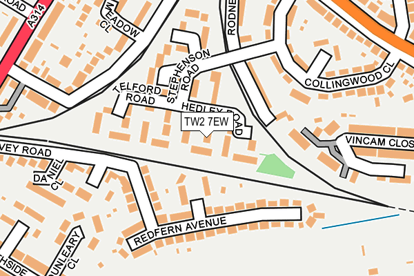 TW2 7EW map - OS OpenMap – Local (Ordnance Survey)