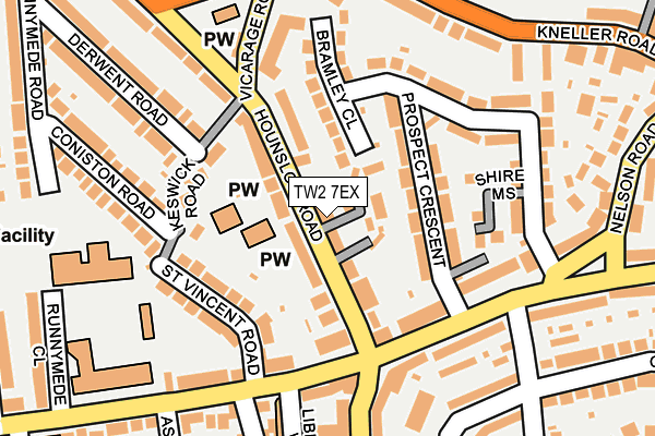 TW2 7EX map - OS OpenMap – Local (Ordnance Survey)