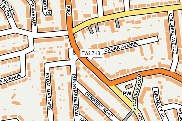 TW2 7HB map - OS OpenMap – Local (Ordnance Survey)