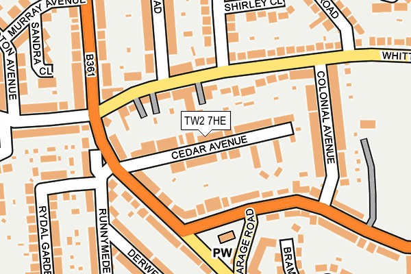 TW2 7HE map - OS OpenMap – Local (Ordnance Survey)