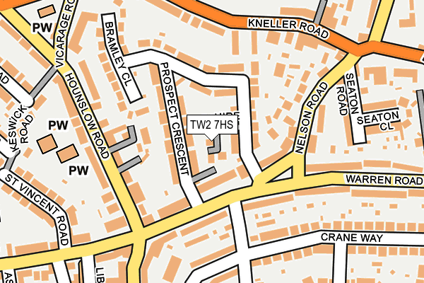 TW2 7HS map - OS OpenMap – Local (Ordnance Survey)