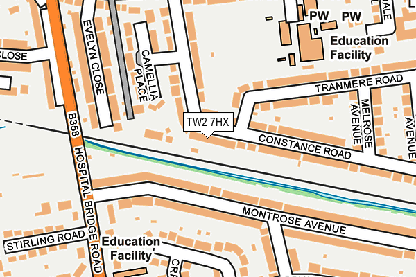 TW2 7HX map - OS OpenMap – Local (Ordnance Survey)