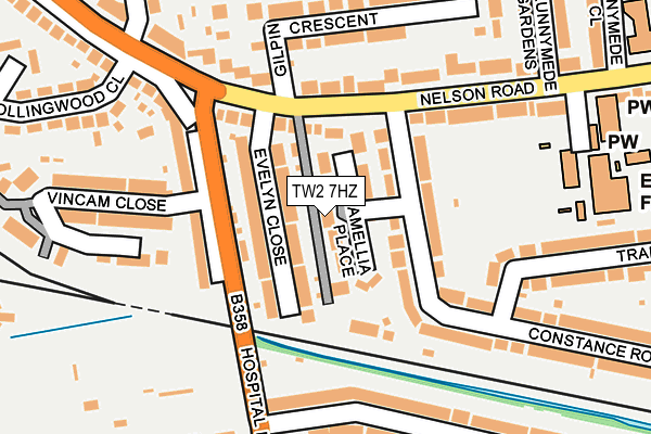 TW2 7HZ map - OS OpenMap – Local (Ordnance Survey)