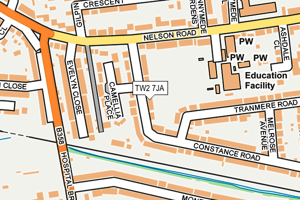 TW2 7JA map - OS OpenMap – Local (Ordnance Survey)