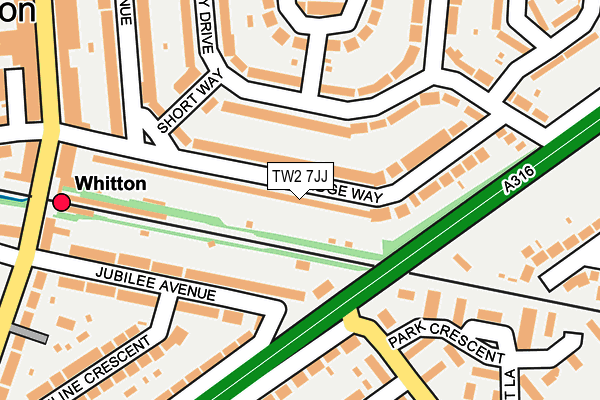 TW2 7JJ map - OS OpenMap – Local (Ordnance Survey)