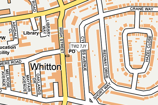 TW2 7JY map - OS OpenMap – Local (Ordnance Survey)