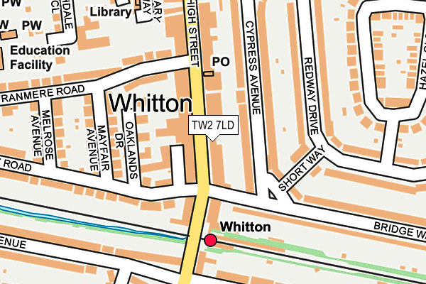 TW2 7LD map - OS OpenMap – Local (Ordnance Survey)