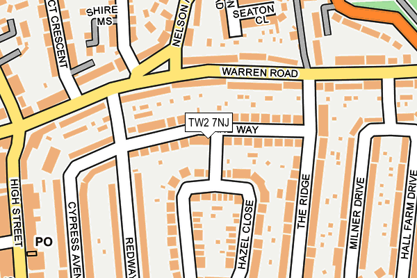 TW2 7NJ map - OS OpenMap – Local (Ordnance Survey)