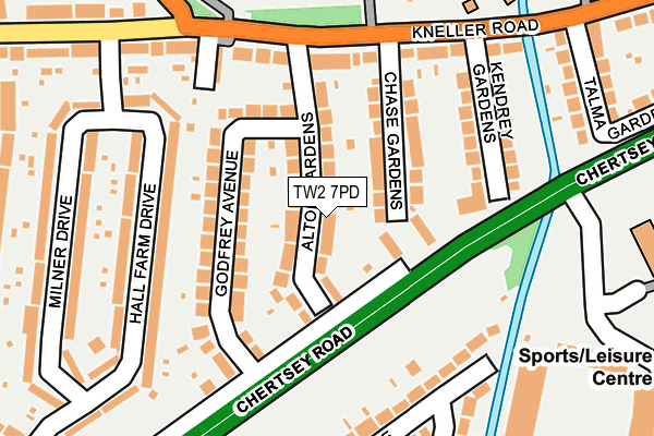 TW2 7PD map - OS OpenMap – Local (Ordnance Survey)