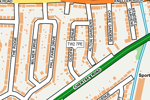 TW2 7PE map - OS OpenMap – Local (Ordnance Survey)