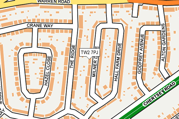 TW2 7PJ map - OS OpenMap – Local (Ordnance Survey)