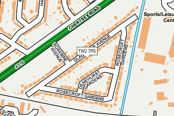 TW2 7PS map - OS OpenMap – Local (Ordnance Survey)