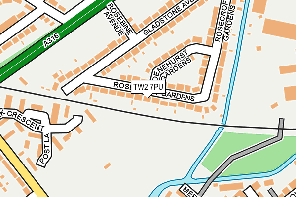 TW2 7PU map - OS OpenMap – Local (Ordnance Survey)