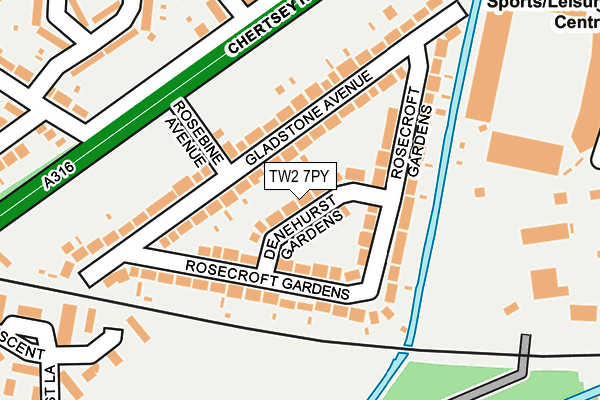 TW2 7PY map - OS OpenMap – Local (Ordnance Survey)