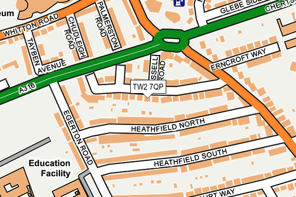 TW2 7QP map - OS OpenMap – Local (Ordnance Survey)