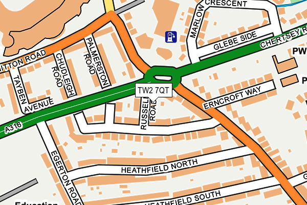 TW2 7QT map - OS OpenMap – Local (Ordnance Survey)