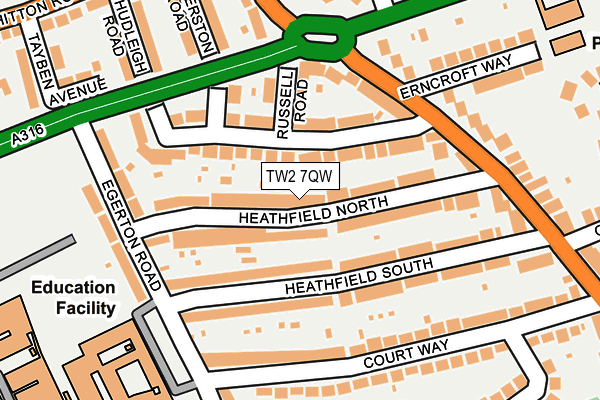 TW2 7QW map - OS OpenMap – Local (Ordnance Survey)