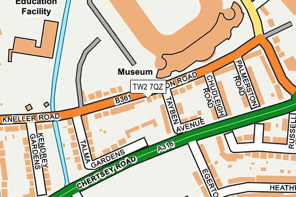 TW2 7QZ map - OS OpenMap – Local (Ordnance Survey)