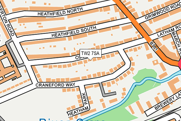TW2 7SA map - OS OpenMap – Local (Ordnance Survey)