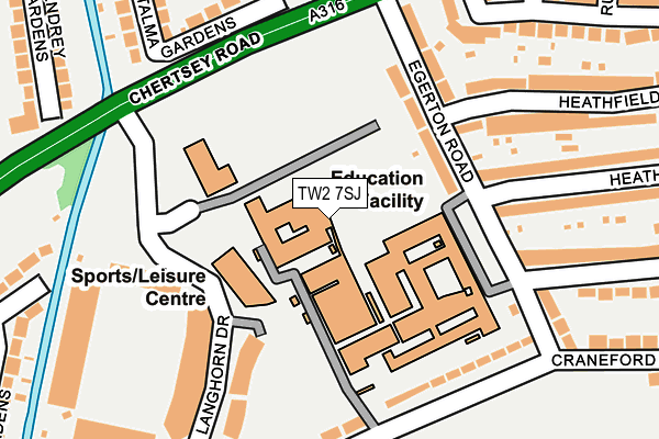 TW2 7SJ map - OS OpenMap – Local (Ordnance Survey)