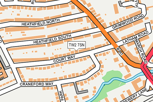 TW2 7SN map - OS OpenMap – Local (Ordnance Survey)