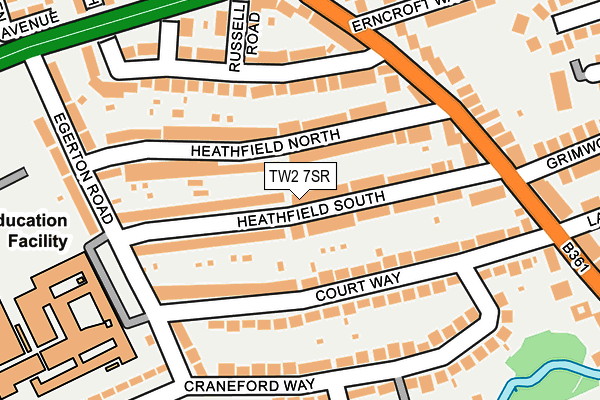 TW2 7SR map - OS OpenMap – Local (Ordnance Survey)