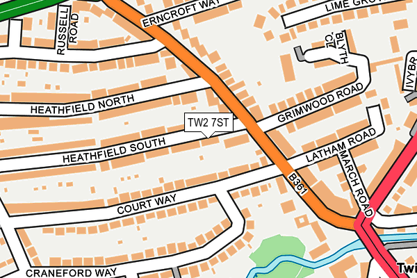 TW2 7ST map - OS OpenMap – Local (Ordnance Survey)