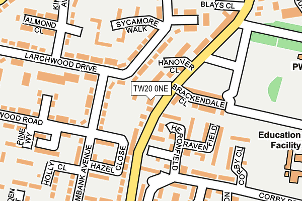 TW20 0NE map - OS OpenMap – Local (Ordnance Survey)