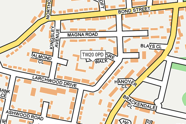 TW20 0PD map - OS OpenMap – Local (Ordnance Survey)