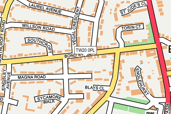 TW20 0PL map - OS OpenMap – Local (Ordnance Survey)