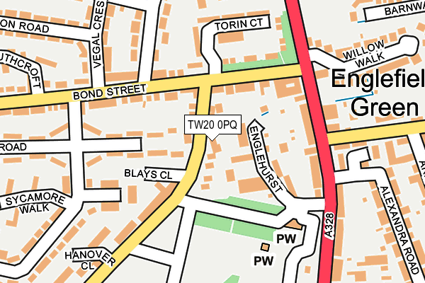 TW20 0PQ map - OS OpenMap – Local (Ordnance Survey)