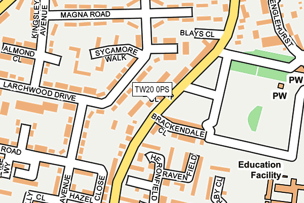 TW20 0PS map - OS OpenMap – Local (Ordnance Survey)