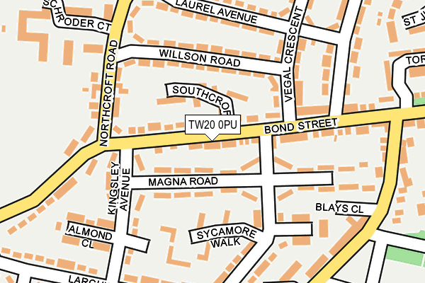 TW20 0PU map - OS OpenMap – Local (Ordnance Survey)