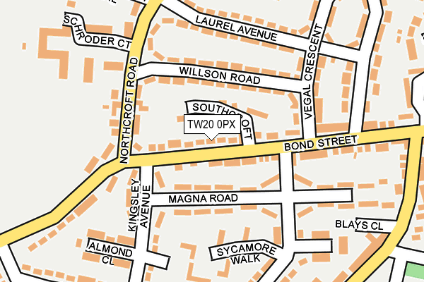 TW20 0PX map - OS OpenMap – Local (Ordnance Survey)