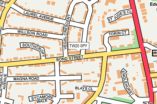 TW20 0PY map - OS OpenMap – Local (Ordnance Survey)