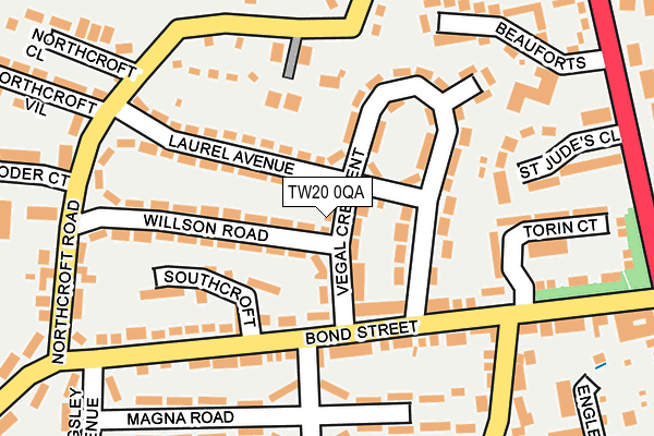 TW20 0QA map - OS OpenMap – Local (Ordnance Survey)