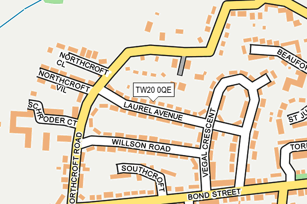 TW20 0QE map - OS OpenMap – Local (Ordnance Survey)