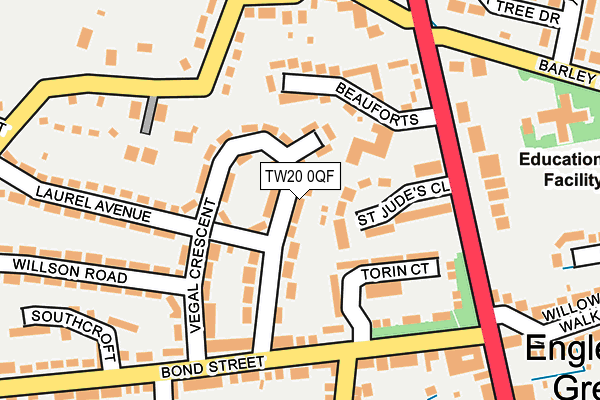 TW20 0QF map - OS OpenMap – Local (Ordnance Survey)